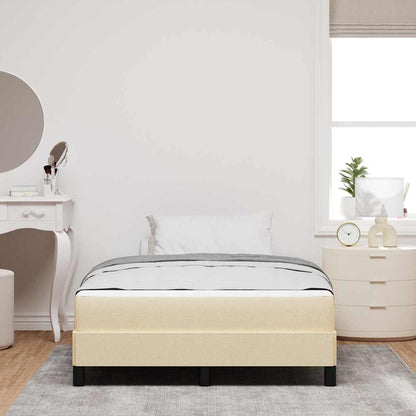 Letto a molle con materasso Crema 140 x 190 cm Tessuto | homemem39