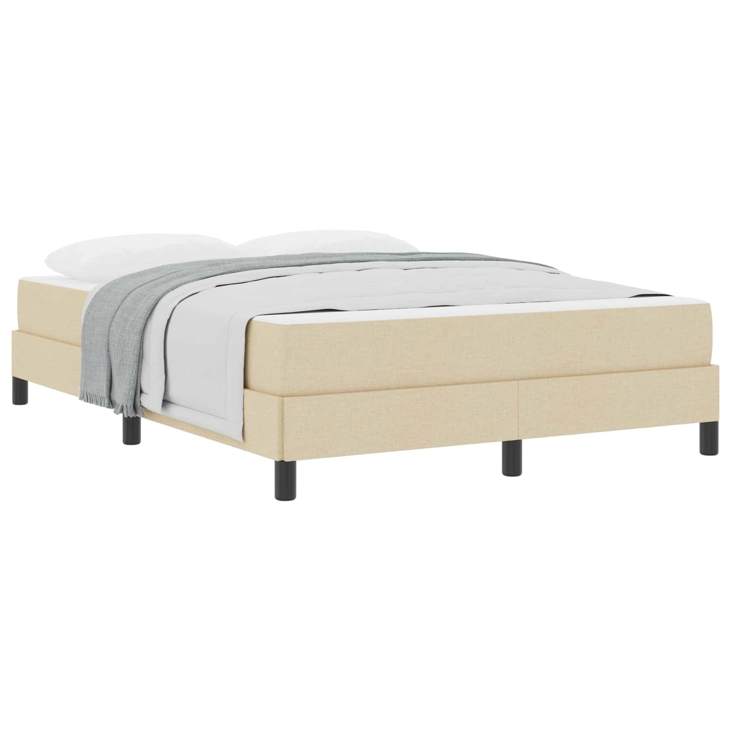 Letto a molle con materasso Crema 140 x 190 cm Tessuto | homemem39