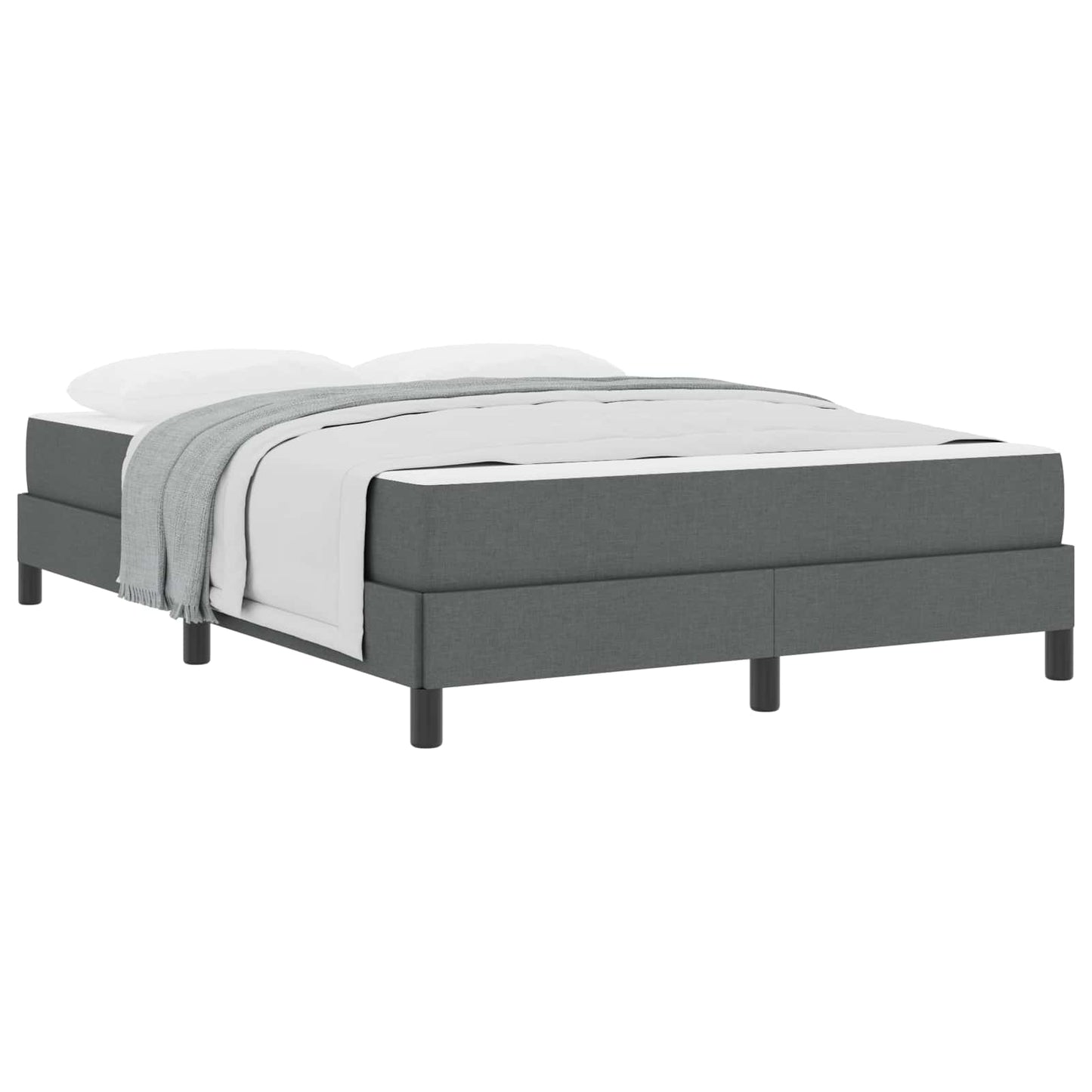 Letto a molle con materasso Grigio scuro 140 x 200 cm Tessuto | homemem39