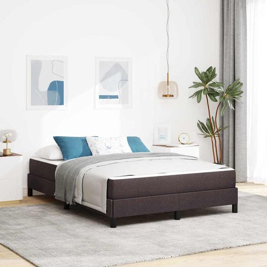 Letto a molle con materasso Marrone Scuro 140 x 200 cm Tessuto | homemem39
