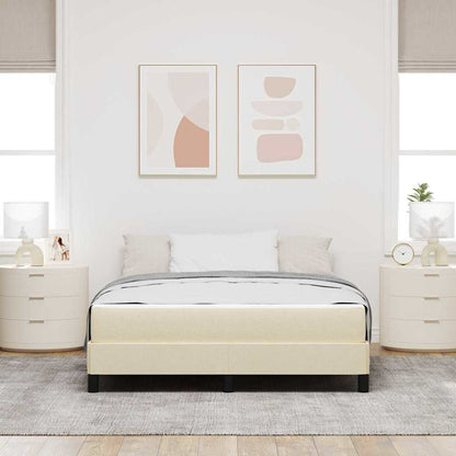 Letto a molle con materasso Crema 140 x 200 cm Tessuto | homemem39