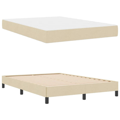 Letto a molle con materasso Crema 140 x 200 cm Tessuto | homemem39