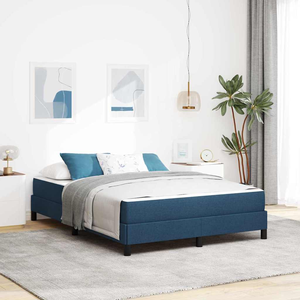 Letto a molle con materasso Blu 140 x 200 cm Tessuto | homemem39