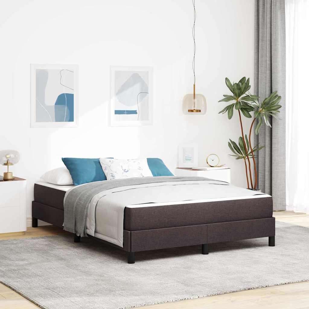 Letto a molle con materasso Marrone Scuro 160 x 200 cm Tessuto | homemem39