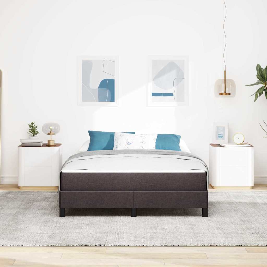 Letto a molle con materasso Marrone Scuro 160 x 200 cm Tessuto | homemem39