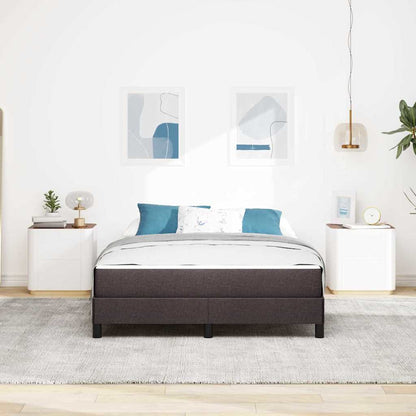 Letto a molle con materasso Marrone Scuro 160 x 200 cm Tessuto | homemem39