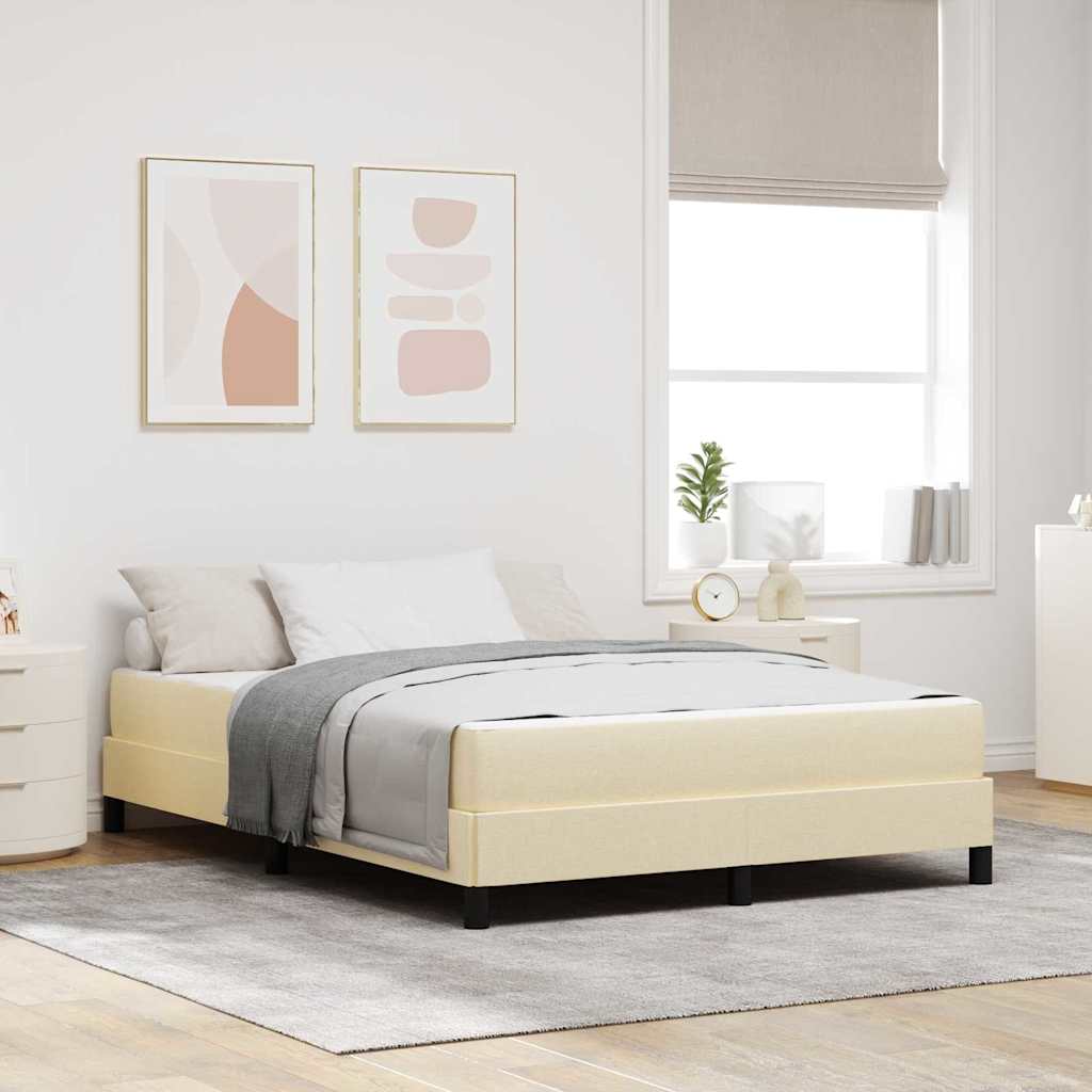 Letto a molle con materasso Crema 160 x 200 cm Tessuto | homemem39