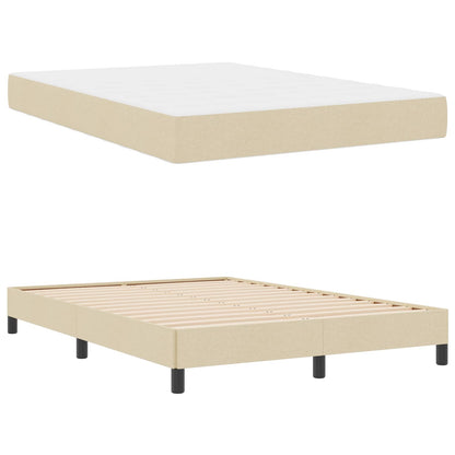 Letto a molle con materasso Crema 160 x 200 cm Tessuto | homemem39