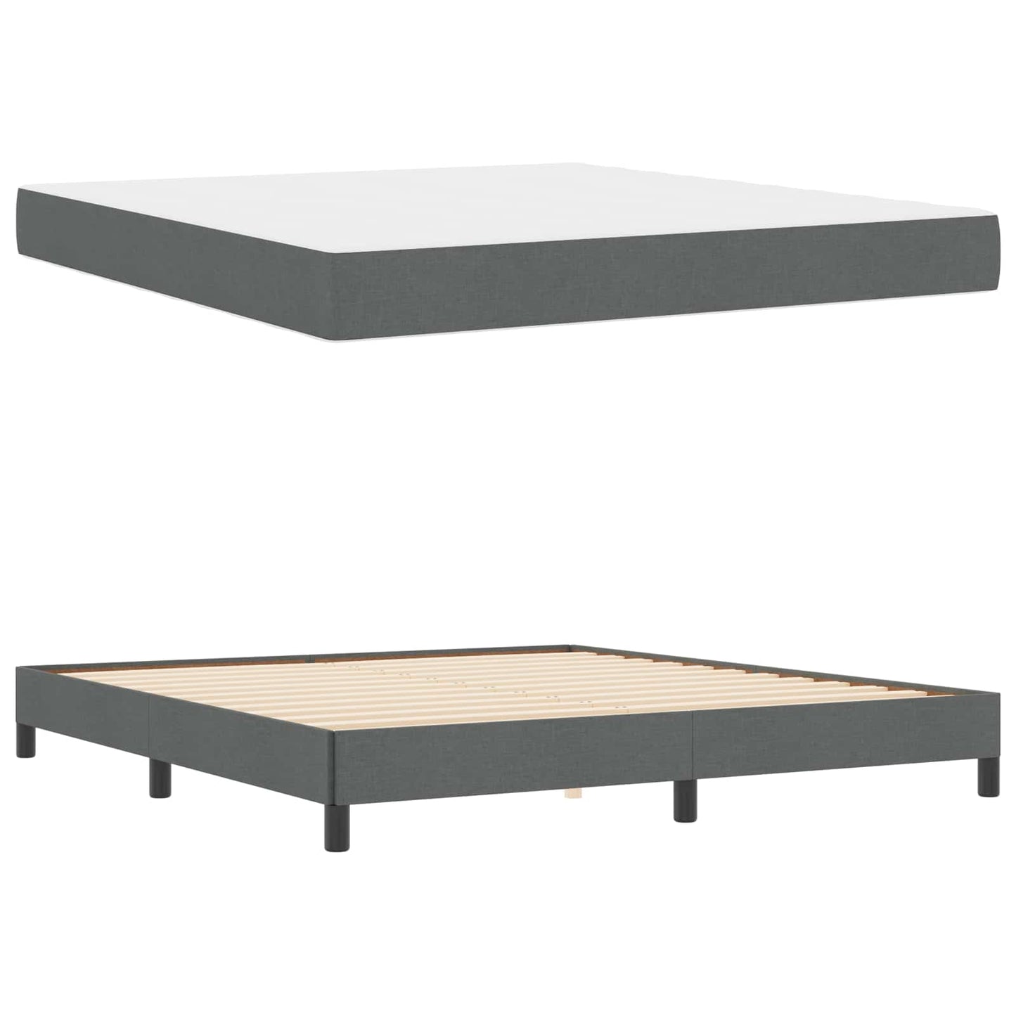 Letto a molle con materasso Grigio scuro 180 x 200 cm Tessuto | homemem39