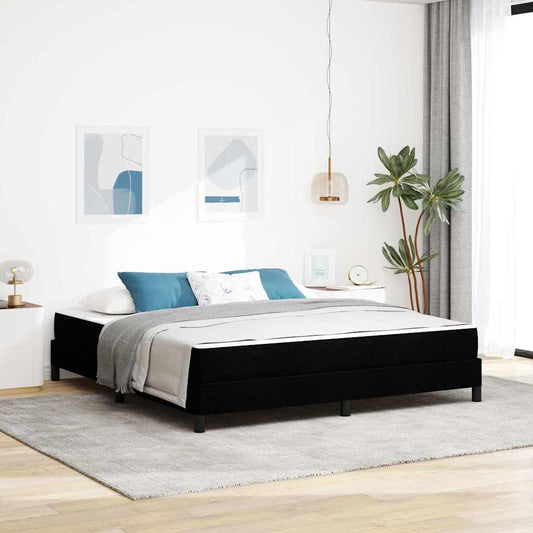 Letto a molle con materasso Nero 180 x 200 cm Tessuto | homemem39