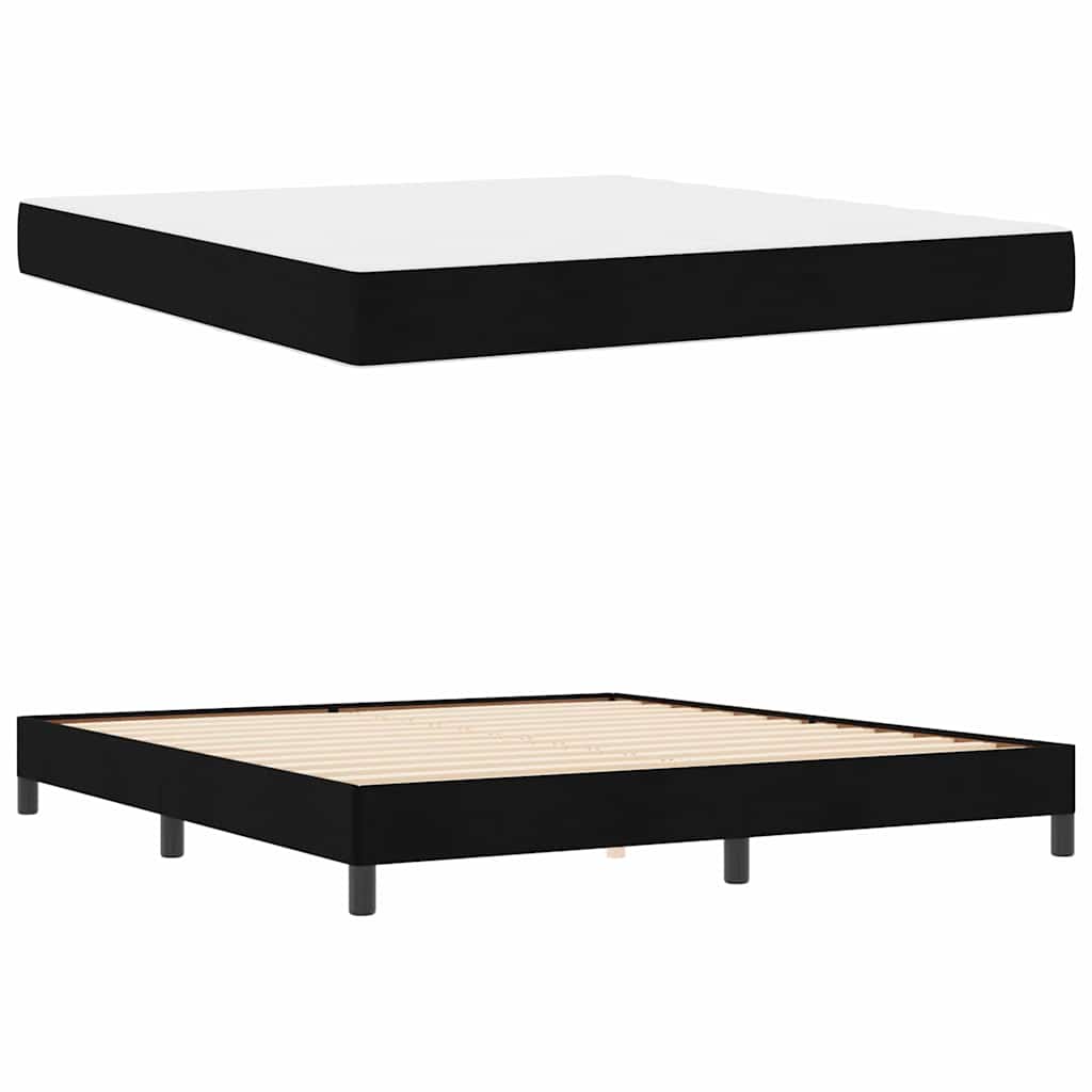 Letto a molle con materasso Nero 180 x 200 cm Tessuto | homemem39
