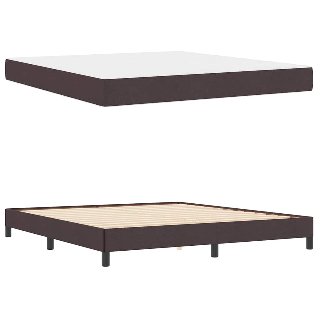 Letto a molle con materasso Marrone Scuro 180 x 200 cm Tessuto | homemem39