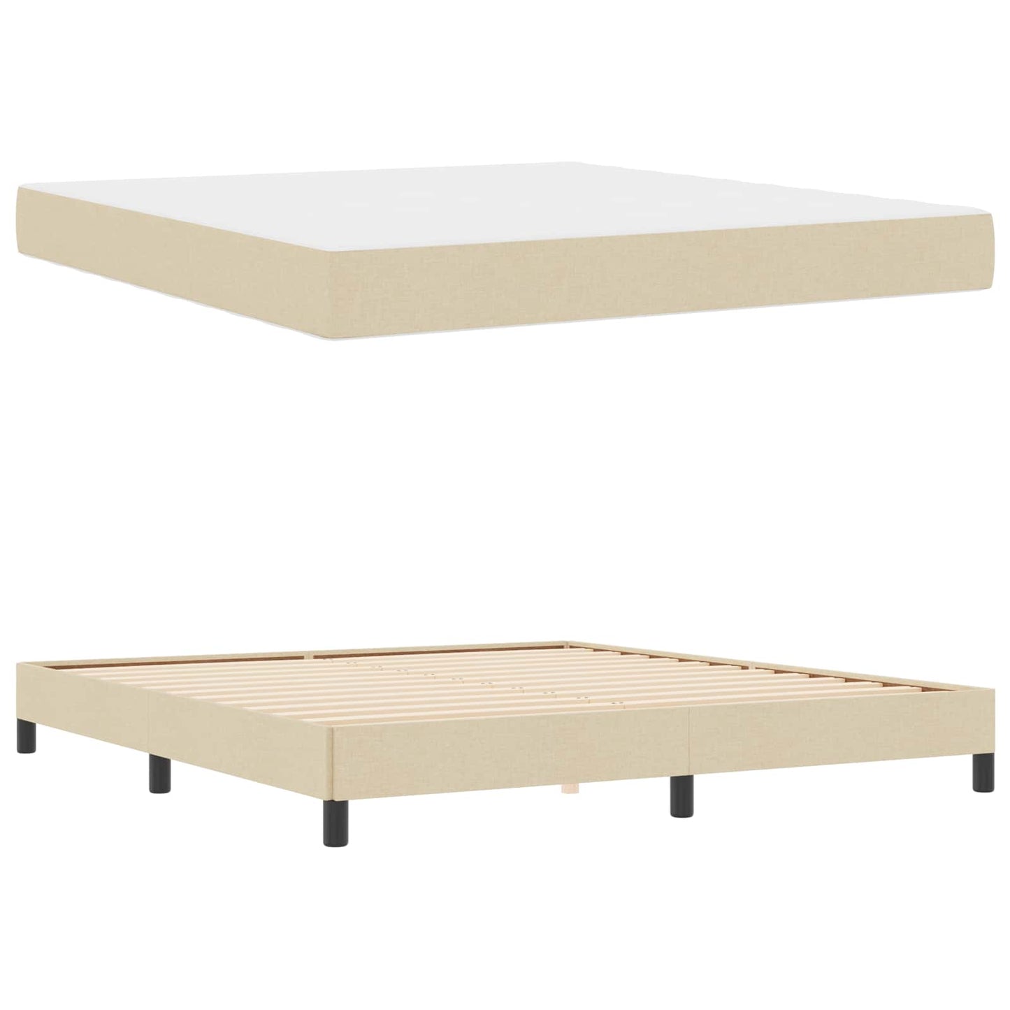 Letto a molle Crema 180 x 200 cm Tessuto | homemem39