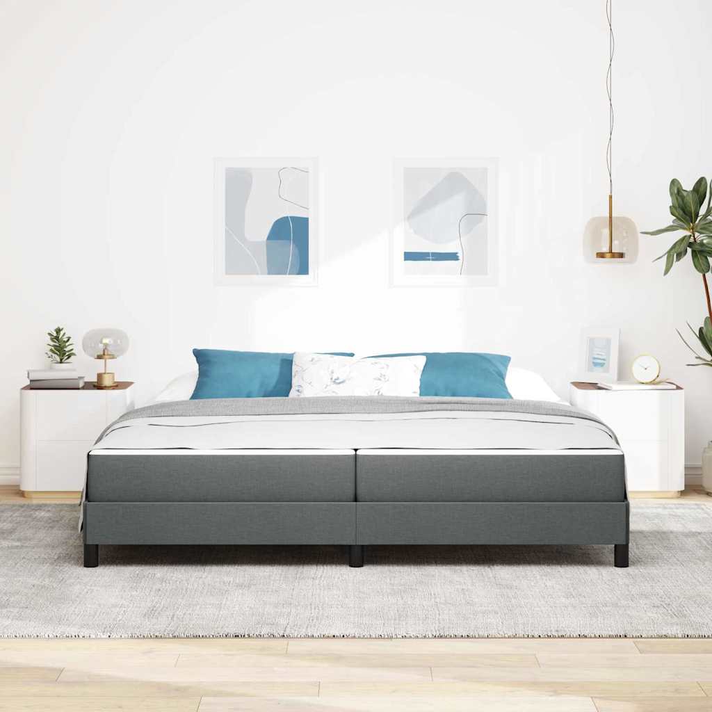Letto a molle con materasso Grigio scuro 200 x 200 cm Tessuto | homemem39