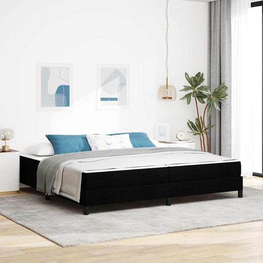 Letto a molle con materasso Nero 200 x 200 cm Tessuto | homemem39