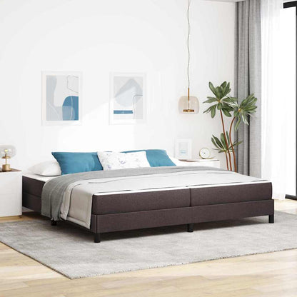 Letto a molle con materasso Marrone Scuro 200 x 200 cm Tessuto | homemem39