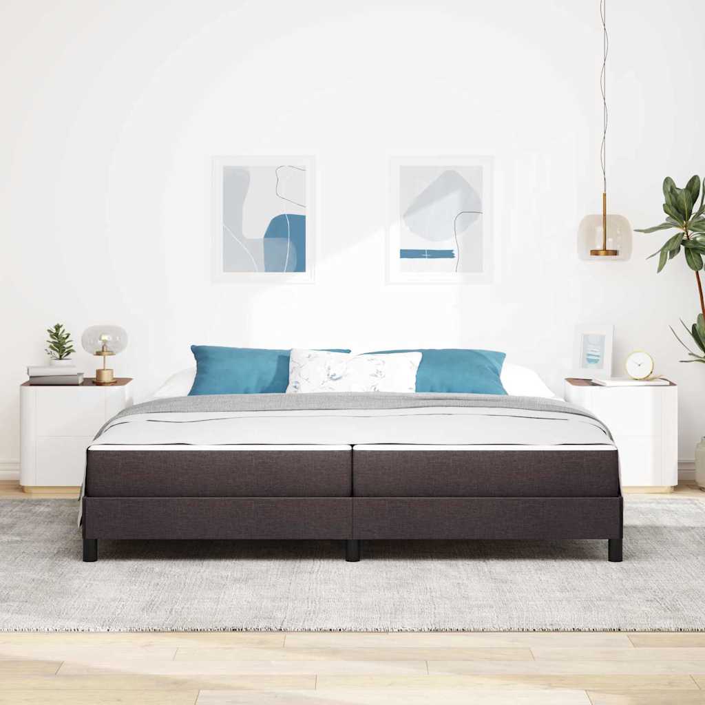 Letto a molle con materasso Marrone Scuro 200 x 200 cm Tessuto | homemem39