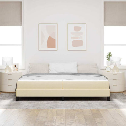 Letto a molle con materasso Crema 200 x 200 cm Tessuto | homemem39
