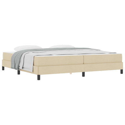Letto a molle con materasso Crema 200 x 200 cm Tessuto | homemem39