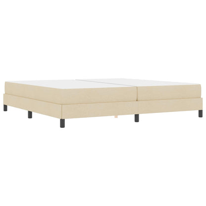 Letto a molle con materasso Crema 200 x 200 cm Tessuto | homemem39