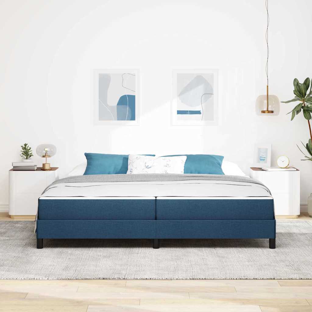 Letto a molle con materasso Blu 200 x 200 cm Tessuto | homemem39