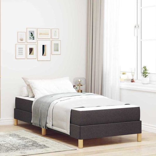 Letto a molle con materasso Marrone Scuro 80 x 200 cm Tessuto | homemem39
