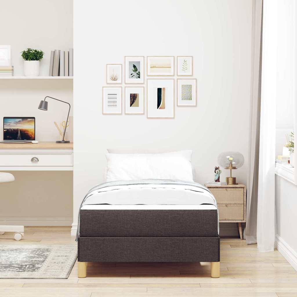 Letto a molle con materasso Marrone Scuro 80 x 200 cm Tessuto | homemem39