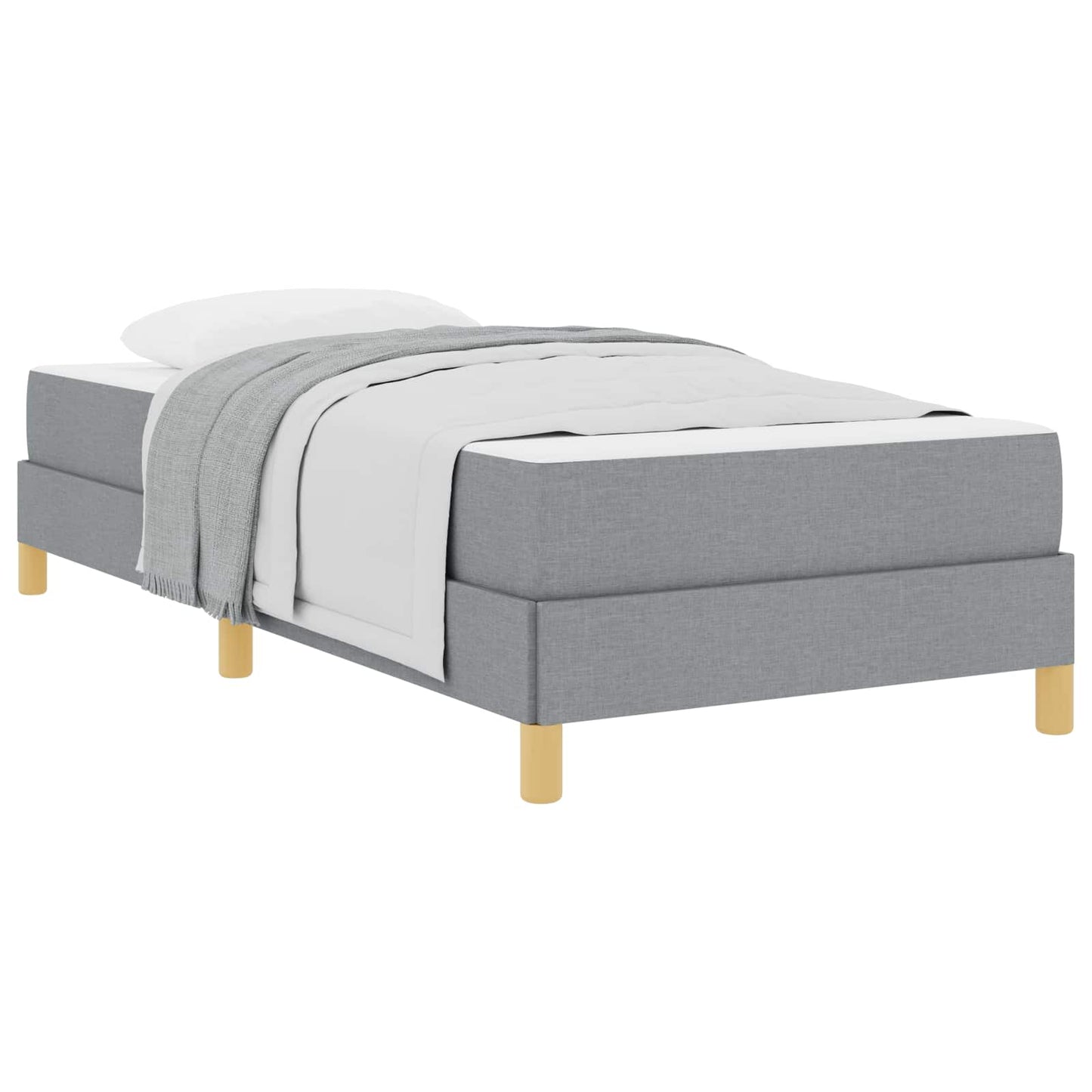 Letto a molle con materasso Grigio chiaro 90 x 190 cm Tessuto | homemem39