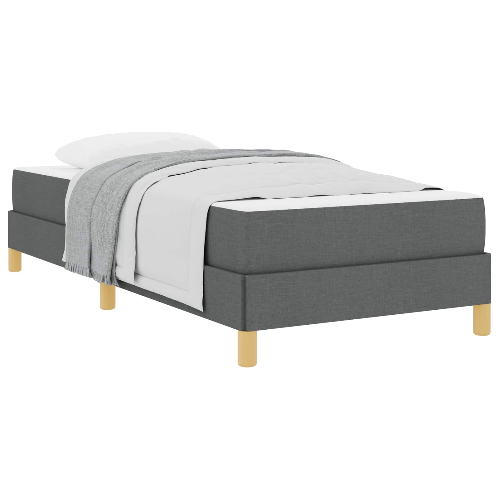 Letto a molle con materasso Grigio scuro 90 x 190 cm Tessuto | homemem39