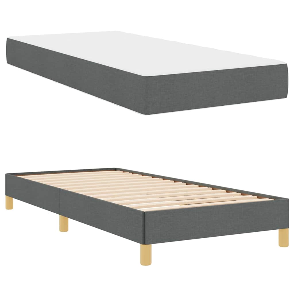 Letto a molle con materasso Grigio scuro 90 x 190 cm Tessuto | homemem39