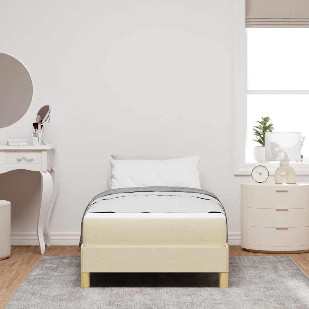 Letto a molle con materasso Crema 90 x 190 cm Tessuto | homemem39