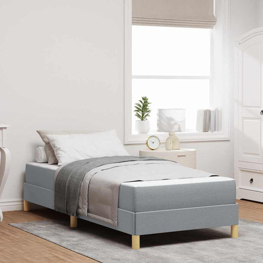Letto a molle con materasso Grigio chiaro 100 x 200 cm Tessuto | homemem39