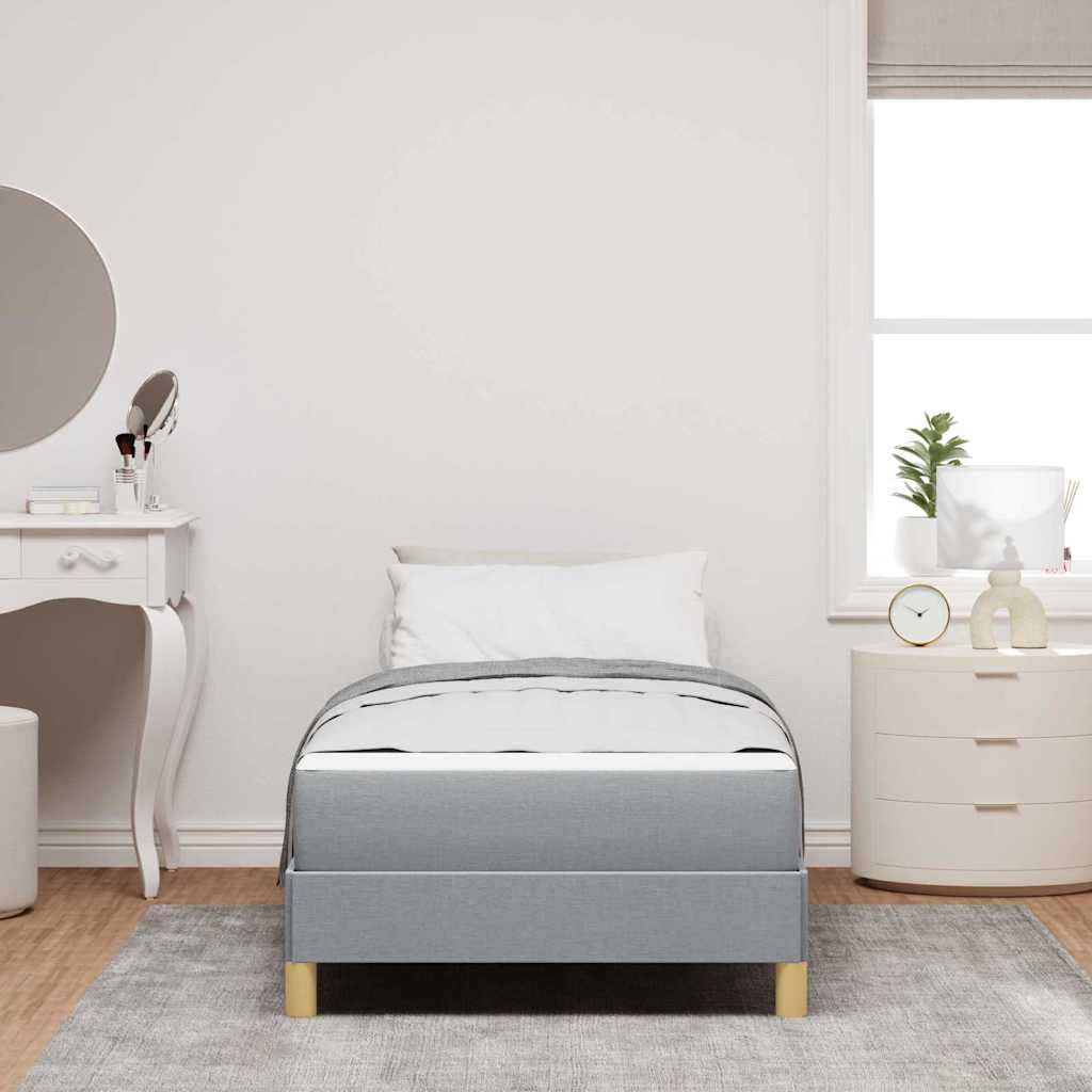 Letto a molle con materasso Grigio chiaro 100 x 200 cm Tessuto | homemem39