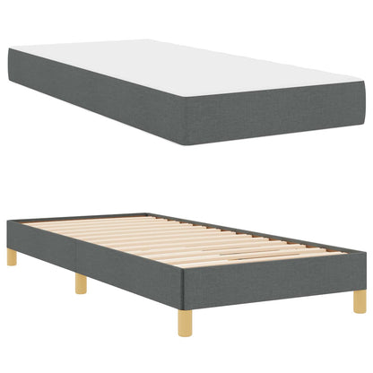Letto a molle con materasso Grigio scuro 100 x 200 cm Tessuto | homemem39