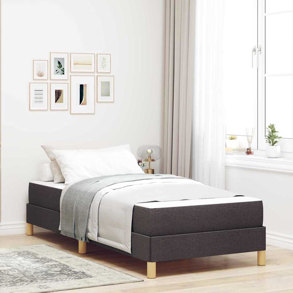 Letto a molle con materasso Marrone Scuro 100 x 200 cm Tessuto | homemem39