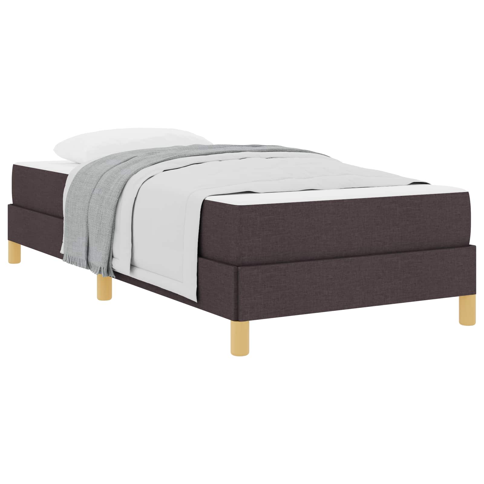 Letto a molle con materasso Marrone Scuro 100 x 200 cm Tessuto | homemem39