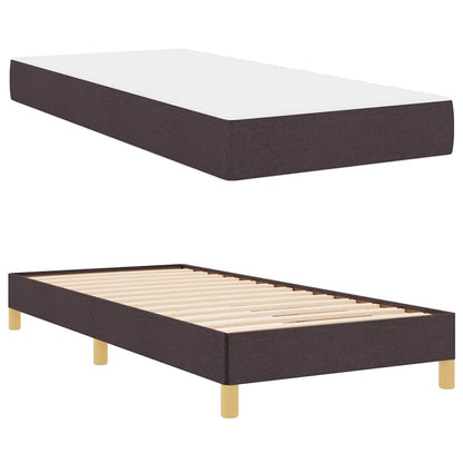 Letto a molle con materasso Marrone Scuro 100 x 200 cm Tessuto | homemem39