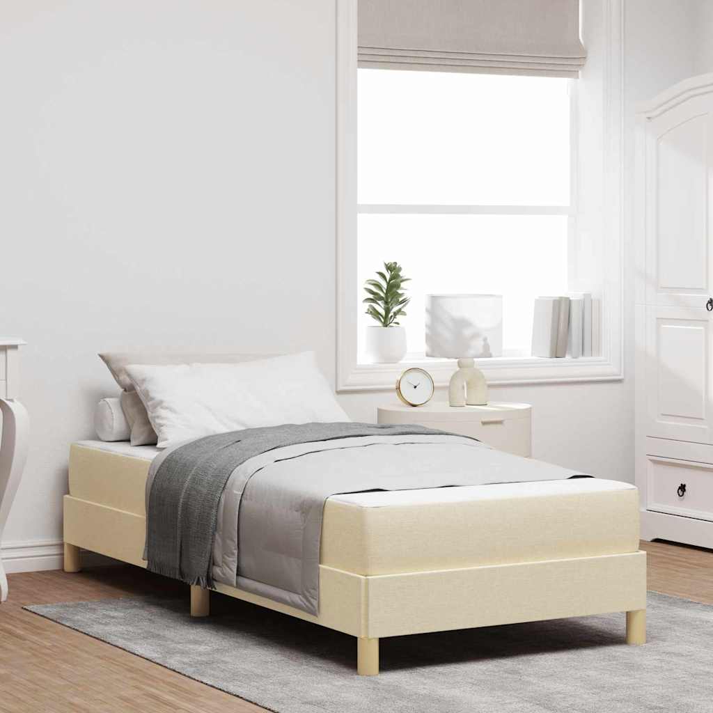 Letto a molle con materasso Crema 100 x 200 cm Tessuto | homemem39