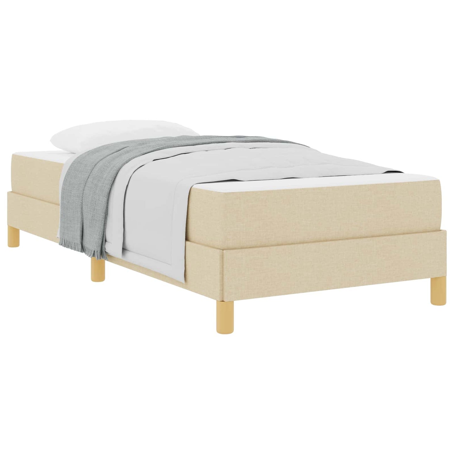 Letto a molle con materasso Crema 100 x 200 cm Tessuto | homemem39