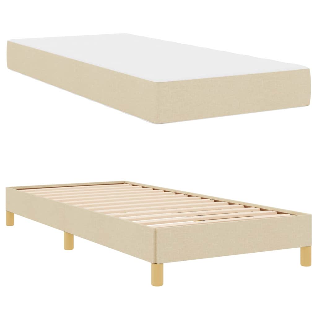 Letto a molle con materasso Crema 100 x 200 cm Tessuto | homemem39