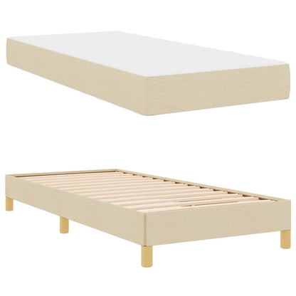Letto a molle con materasso Crema 100 x 200 cm Tessuto | homemem39