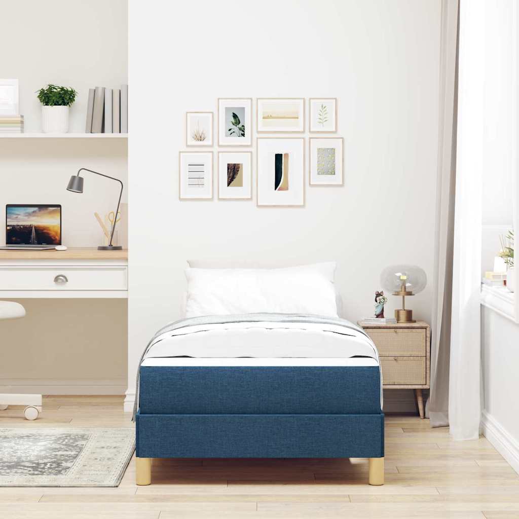 Letto a molle con materasso Blu 100 x 200 cm Tessuto | homemem39