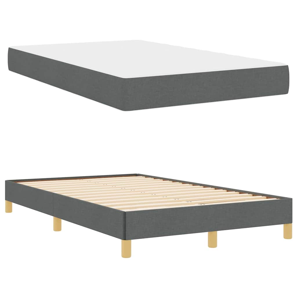 Letto a molle con materasso Grigio scuro 120 x 190 cm Tessuto | homemem39