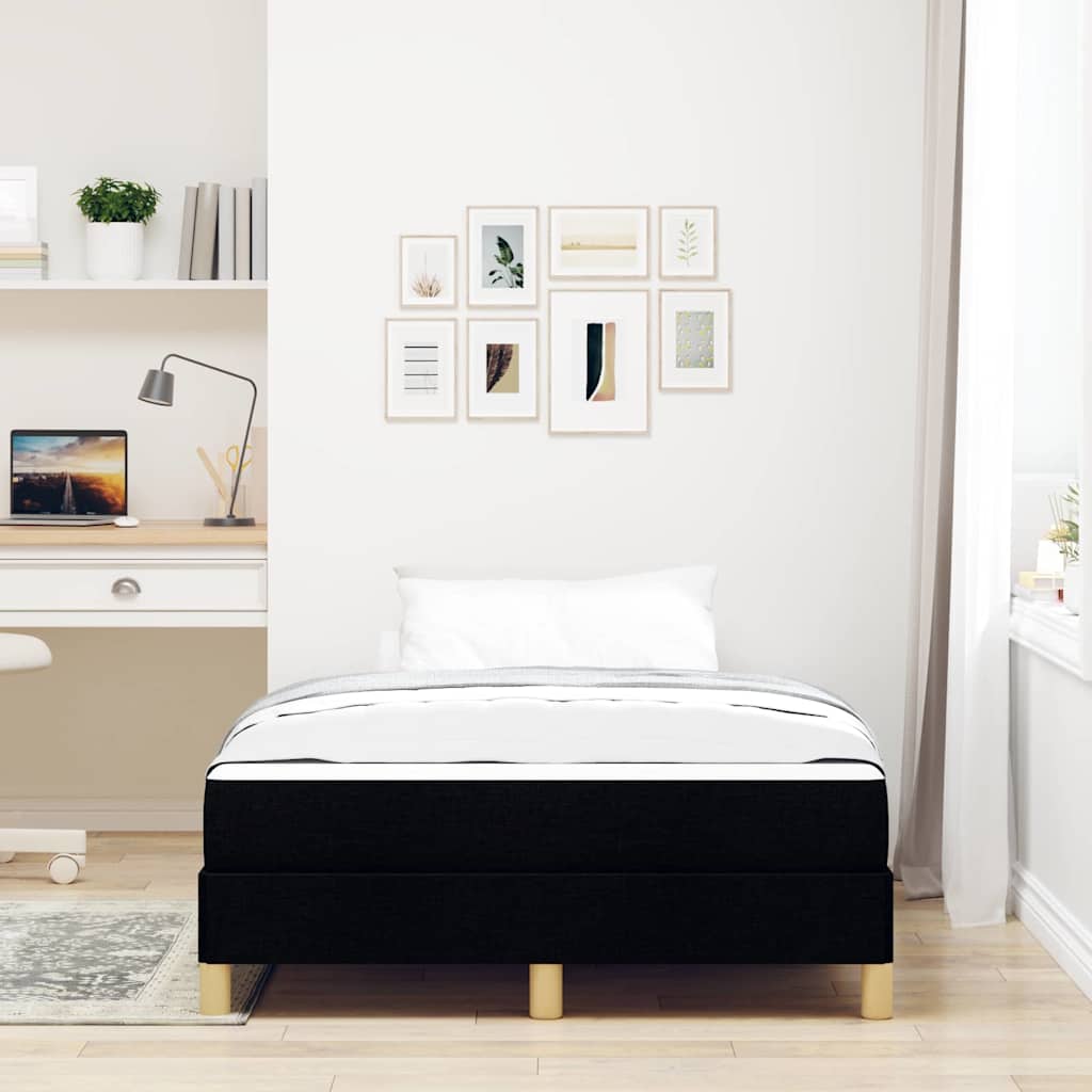 Letto a molle con materasso Nero 120 x 190 cm Tessuto | homemem39