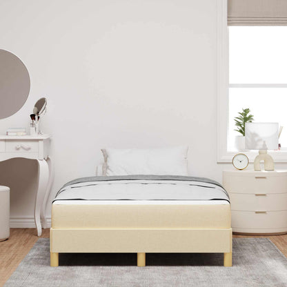 Letto a molle con materasso Crema 120 x 190 cm Tessuto | homemem39