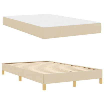 Letto a molle con materasso Crema 120 x 190 cm Tessuto | homemem39