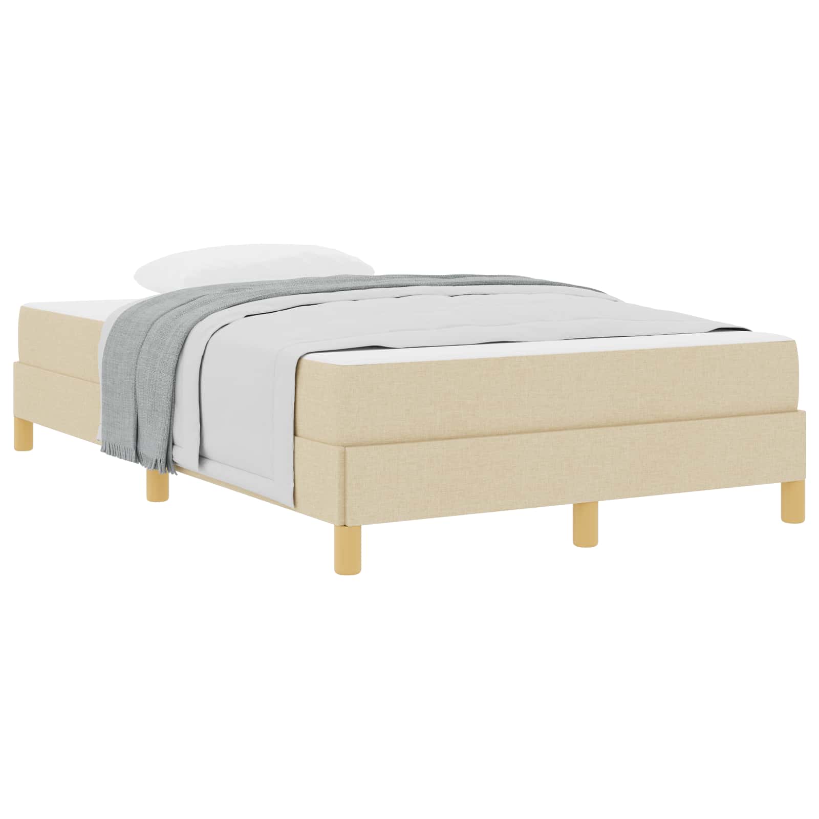 Letto a molle con materasso Crema 120 x 190 cm Tessuto | homemem39