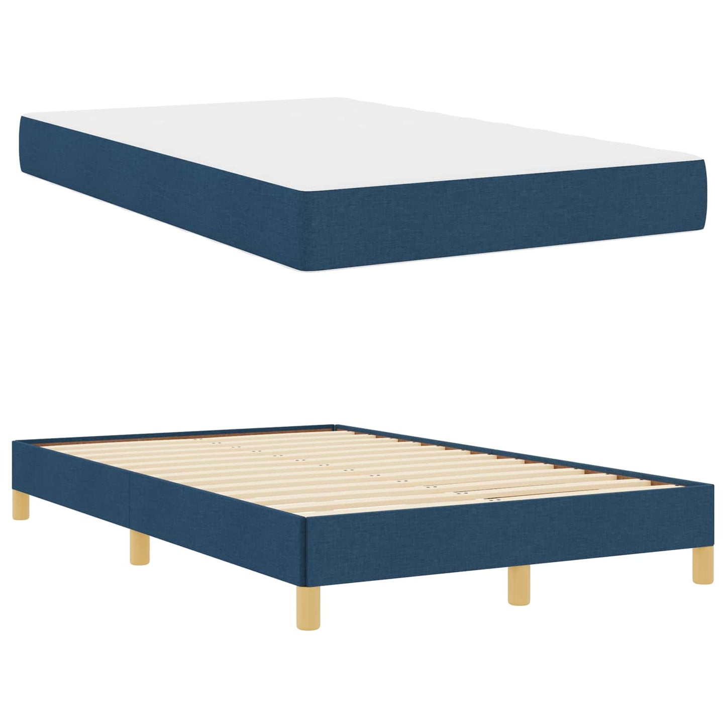 Letto a molle con materasso Blu 120 x 190 cm Tessuto | homemem39
