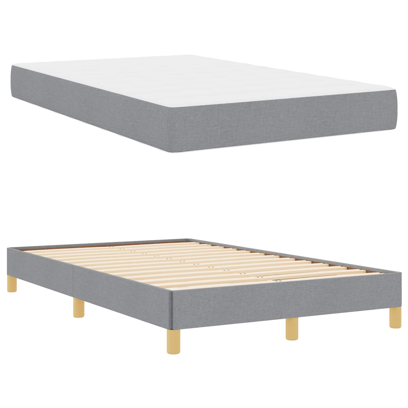 Letto a molle con materasso Grigio chiaro 120 x 200 cm Tessuto | homemem39