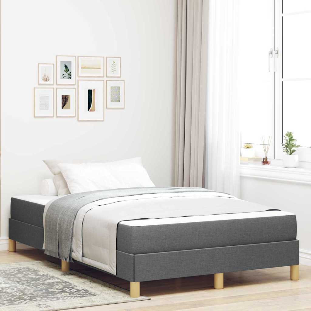 Letto a molle con materasso Grigio scuro 120 x 200 cm Tessuto | homemem39